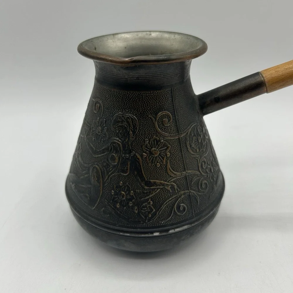 Vintage ARMENIAN COFFEE MAKER IBRIK CEZVE‎ Copper Turk Stanitsa Handmade